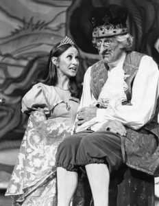 Hillie and Jon Pertwee in black and white