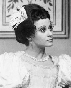 Hillie as Ethel Borridge and Crispin Gillbard as Geoffrey Cassius in The Cassius Engagement Mercury Theatre Watford